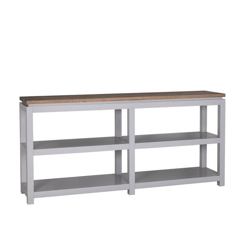 Konsole grau Eiche Massivholz, Wandtisch grau Landhaus, Breite 180 cm