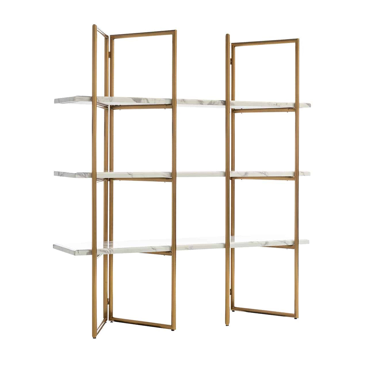 Regal Gold, Bücherregal Gold,  Regal Metall-Marmoroptik, Breite 165 cm