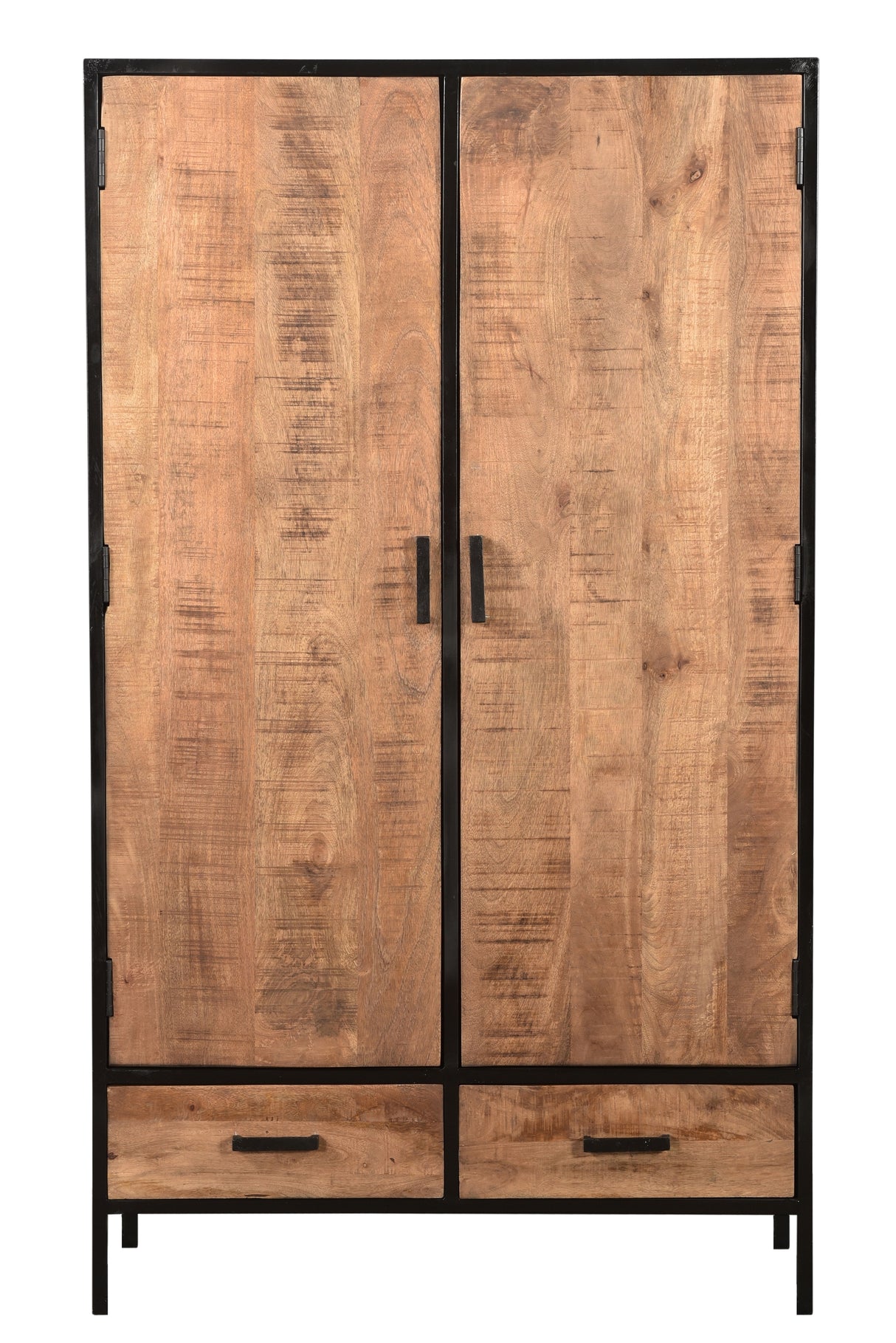 Bücherschrank Holz Metall, Aktenschrank schwarz Holz Industrie, Breite 100 cm