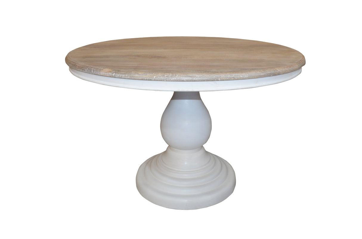 Runder Esstisch weiß Landhaus, Esstisch rund weiß Landhausstil, Durchmesser 152 cm