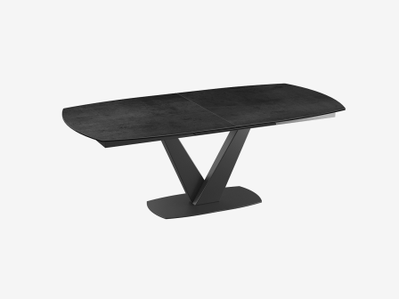 Esstisch anthrazit Keramik-Tischplatte, Esstisch ausziehbare Tischplatte, Tisch Keramik, Tisch ausziehbar Tischplatte Titan-anthrazit, Breite 200-260 cm