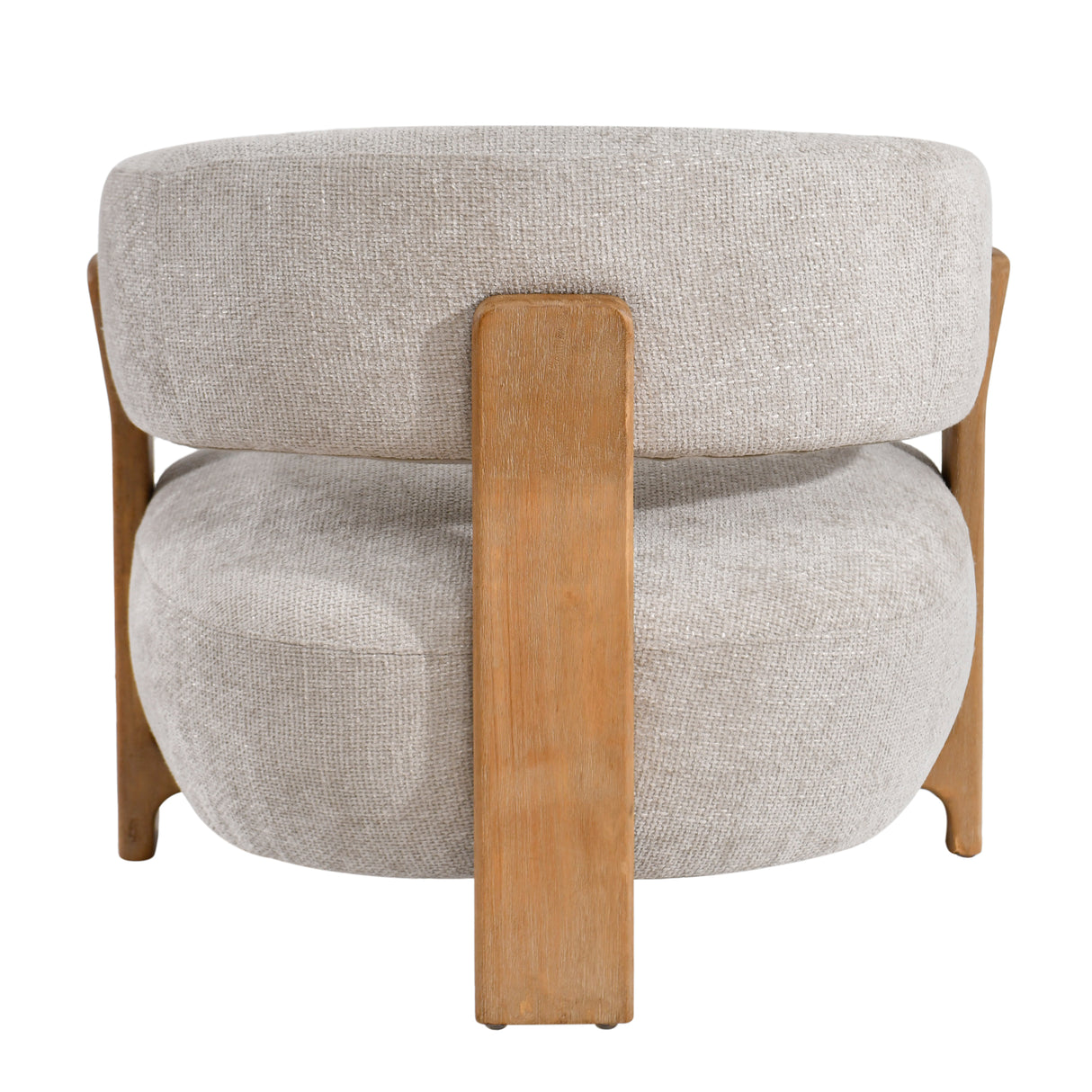 Sessel creme-taupe, Sessel Holz-Gestell, Sessel gepolstert creme, Breite 86 cm