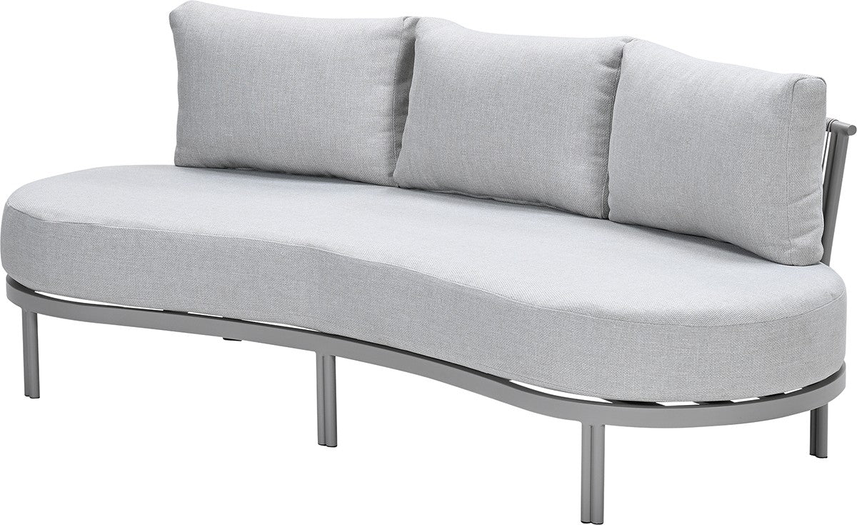 Gartensofa taupe-grau, Gartenbank grau-taupe, Länge 225 cm