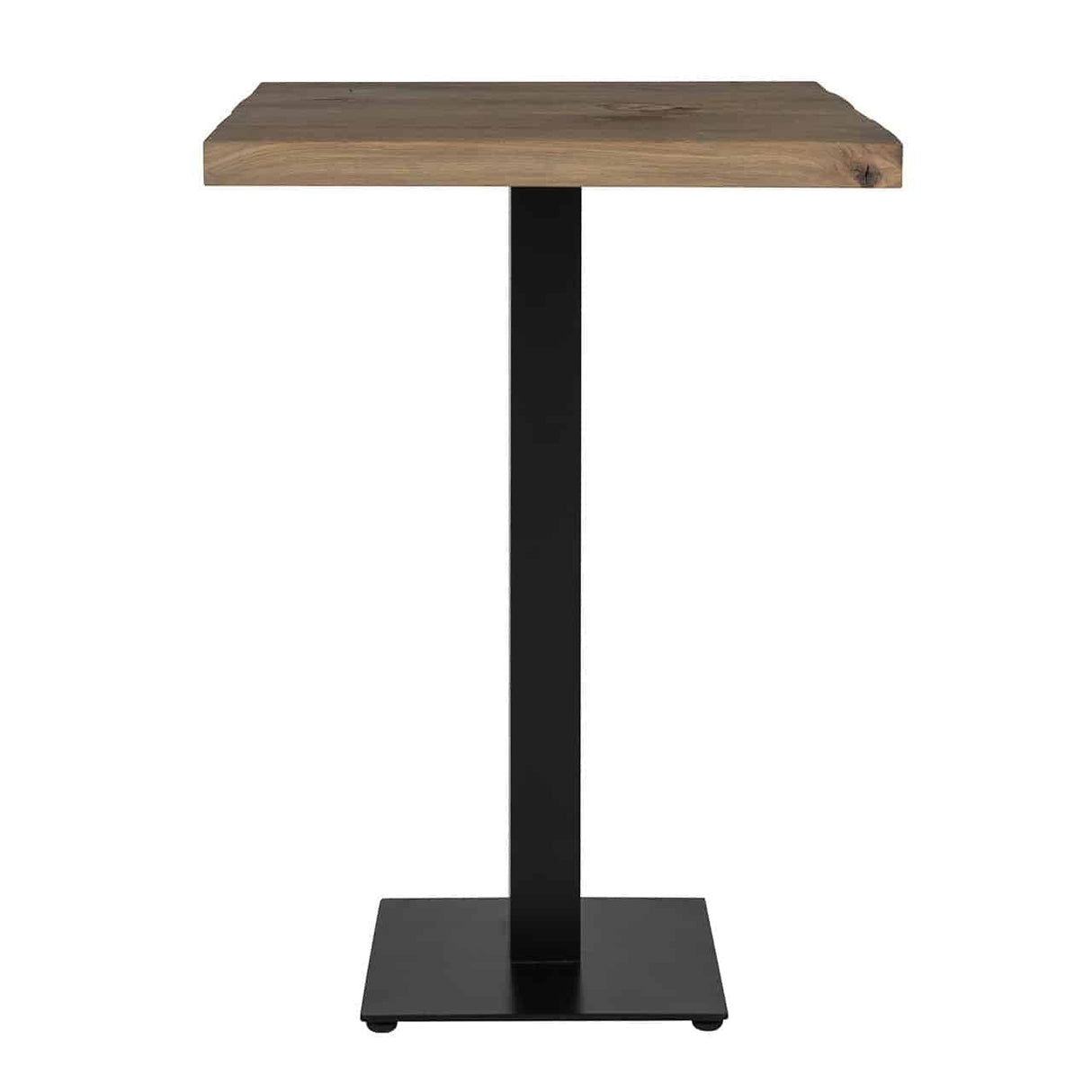 Stehtisch Eiche massiv Tischplatte, Stehtisch schwarz, Bartisch schwarz, Maße: 80x80 cm