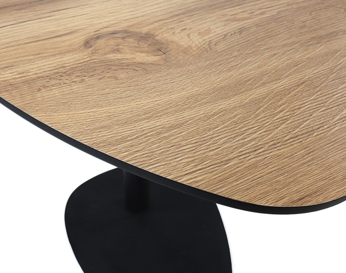 Beistelltisch Dreieck, Beistelltisch schwarz-braun, Höhe 50 cm