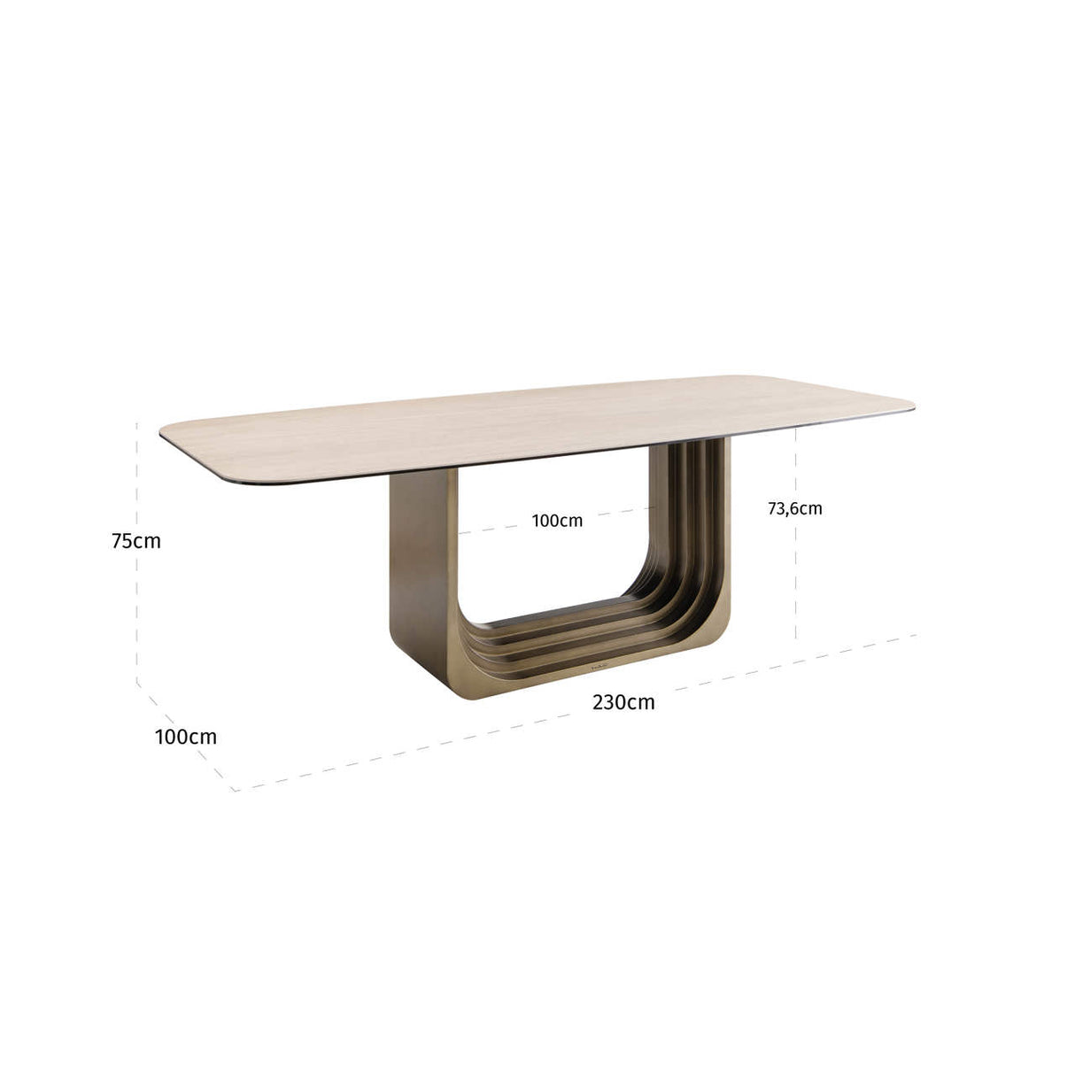 Esstisch Keramik Tischplatte Metall Tischfuß, Tisch Keramik, Länge 230 cm