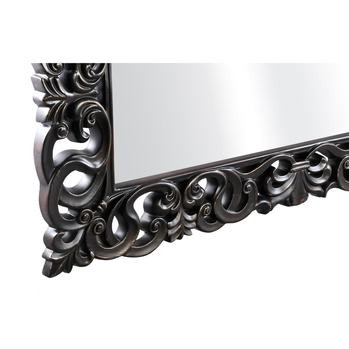 Wandspiegel schwarz Barock, Spiegel schwarz Barock, Höhe 178 cm