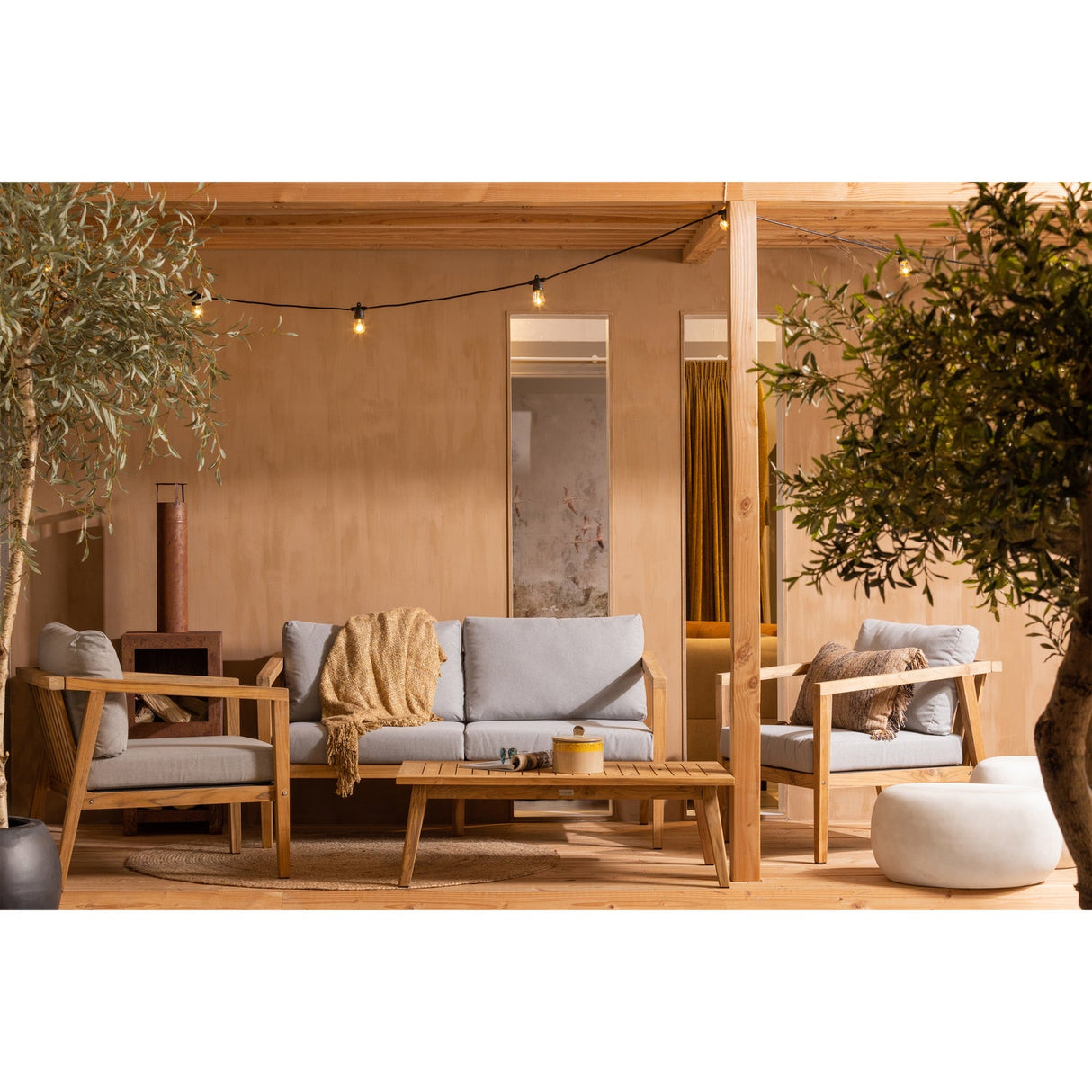 Garten Sitzgruppe Teakholz 4er Set