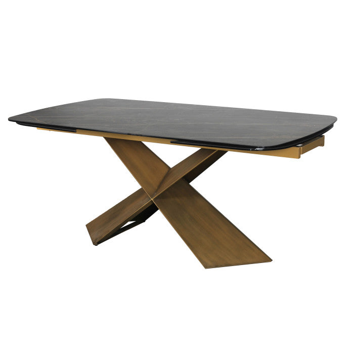 Keramik Esstisch ausziehbar grau, Esstisch grau-braun Keramik Tischplatte, Tisch Keramik ausziehbar, Länge 180-280 cm