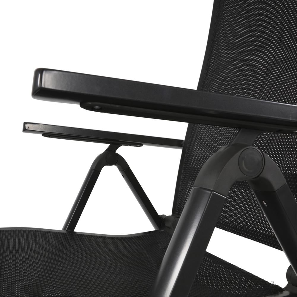 Hochlehner Armlehne anthrazit, Gartenstuhl anthrazit