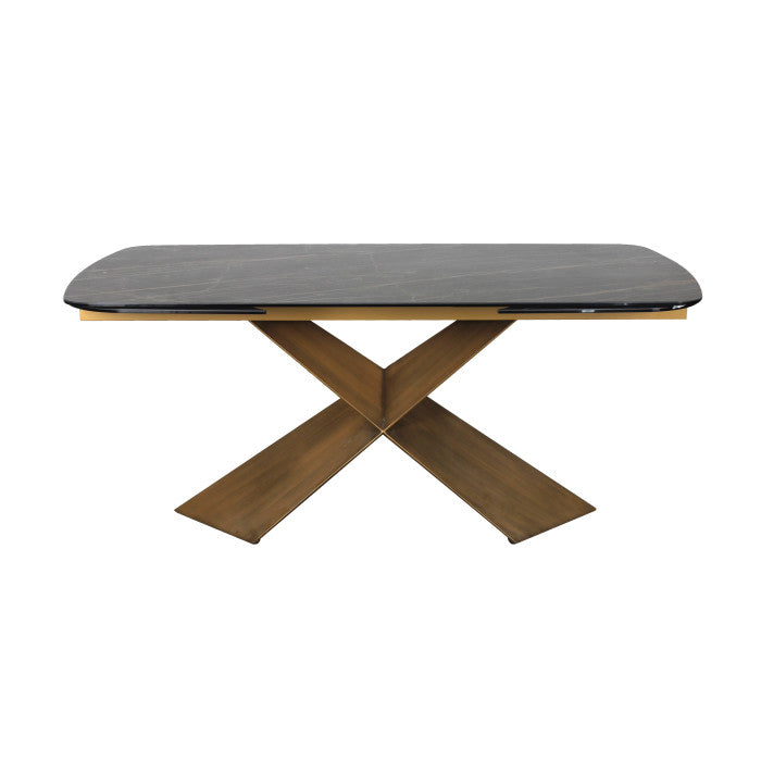 Keramik Esstisch ausziehbar grau, Esstisch grau-braun Keramik Tischplatte, Tisch Keramik ausziehbar, Länge 180-280 cm