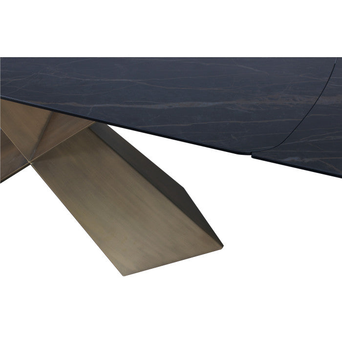 Keramik Esstisch ausziehbar grau, Esstisch grau-braun Keramik Tischplatte, Tisch Keramik ausziehbar, Länge 180-280 cm