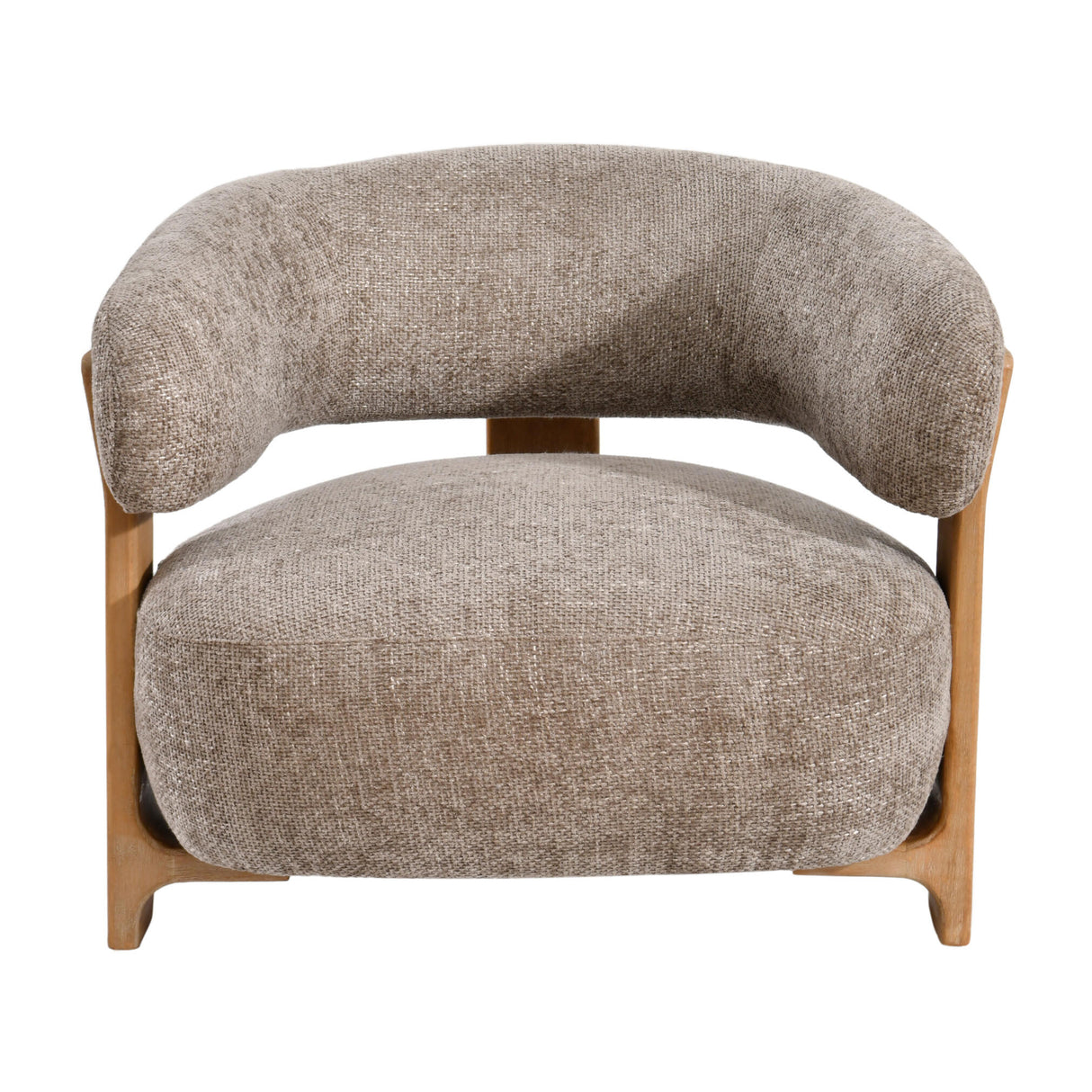 Sessel taupe, Sessel Holz-Gestell, Sessel gepolstert taupe, Breite 86 cm