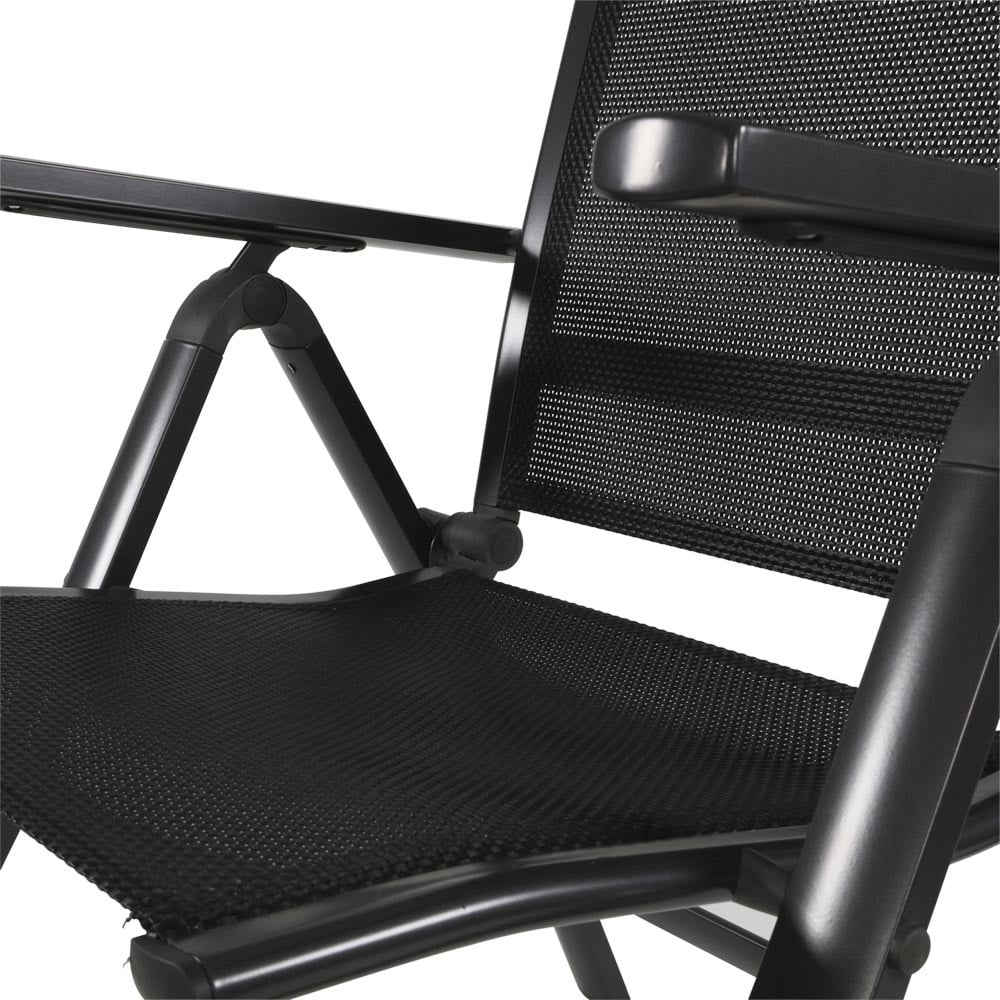 Hochlehner Armlehne anthrazit, Gartenstuhl anthrazit