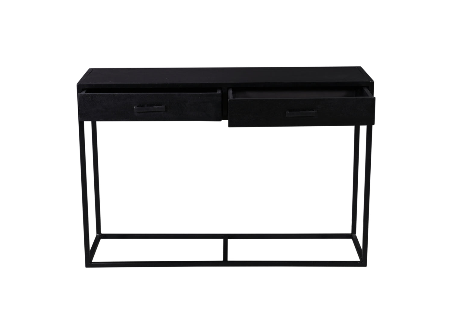 Konsole schwarz Industriedesign, Wandtisch Metall-Gestell, Breite 120 cm