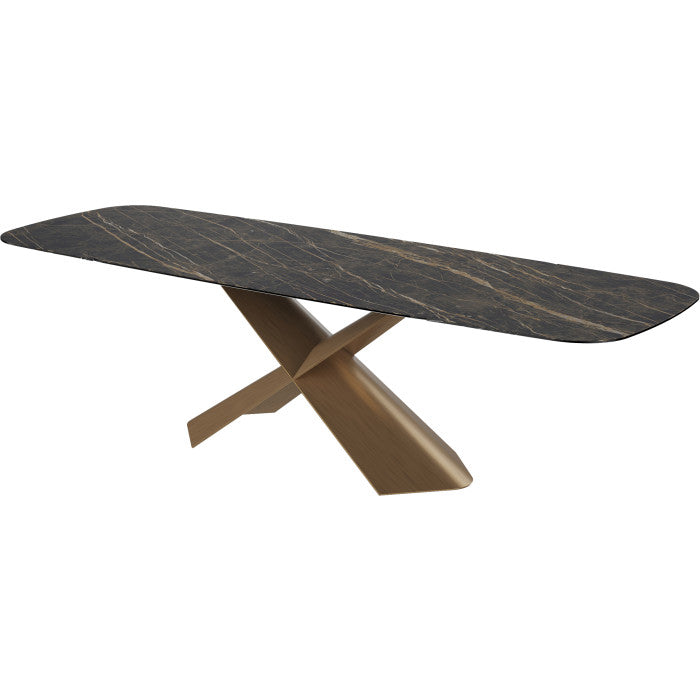 Keramik Esstisch ausziehbar grau, Esstisch grau-braun Keramik Tischplatte, Tisch Keramik ausziehbar, Länge 180-280 cm