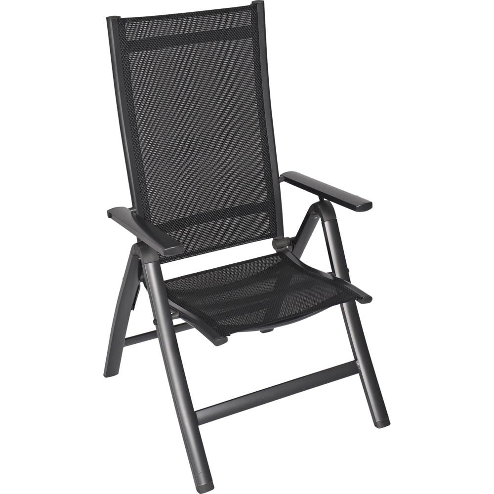 Hochlehner Armlehne anthrazit, Gartenstuhl anthrazit