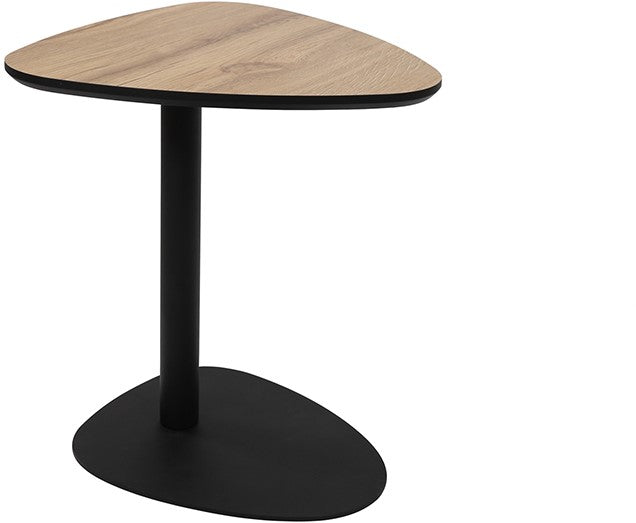 Beistelltisch Dreieck, Beistelltisch schwarz-braun, Höhe 50 cm