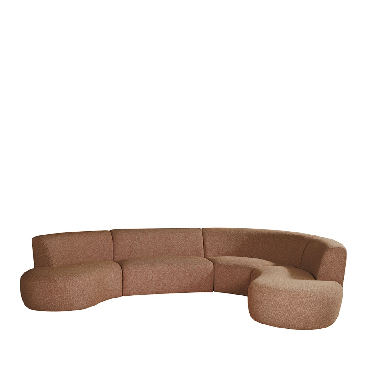 Halbrundes Sofa coral, Sofa terracotta modern, Lounge-Sofa halbrund terracotta, Breite 350 cm