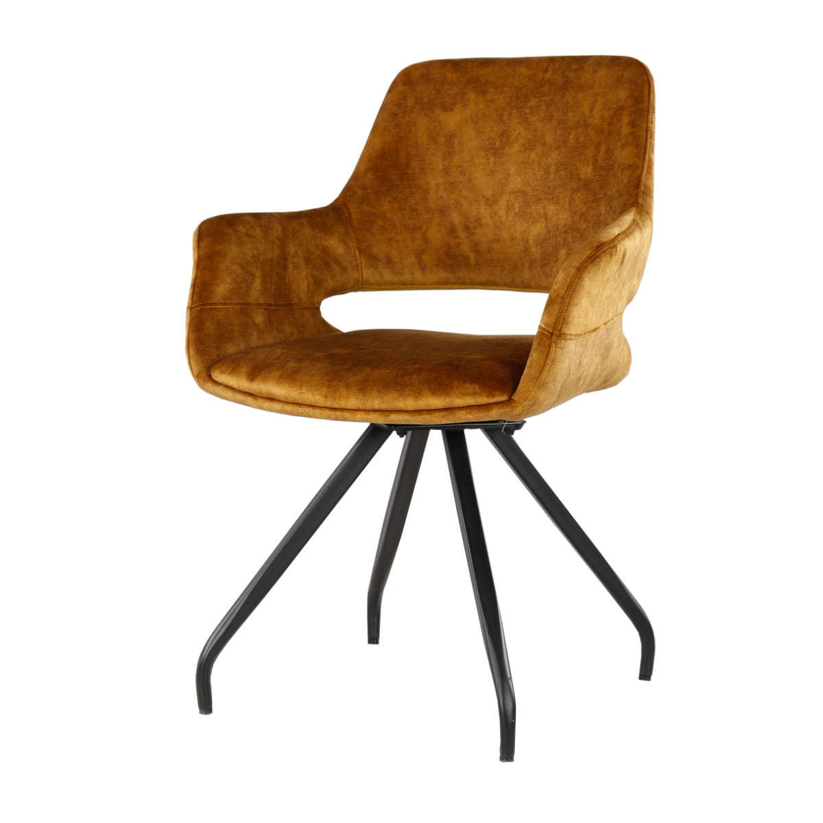 Stuhl gelb drehbar, Stuhl mit Armlehne gelb