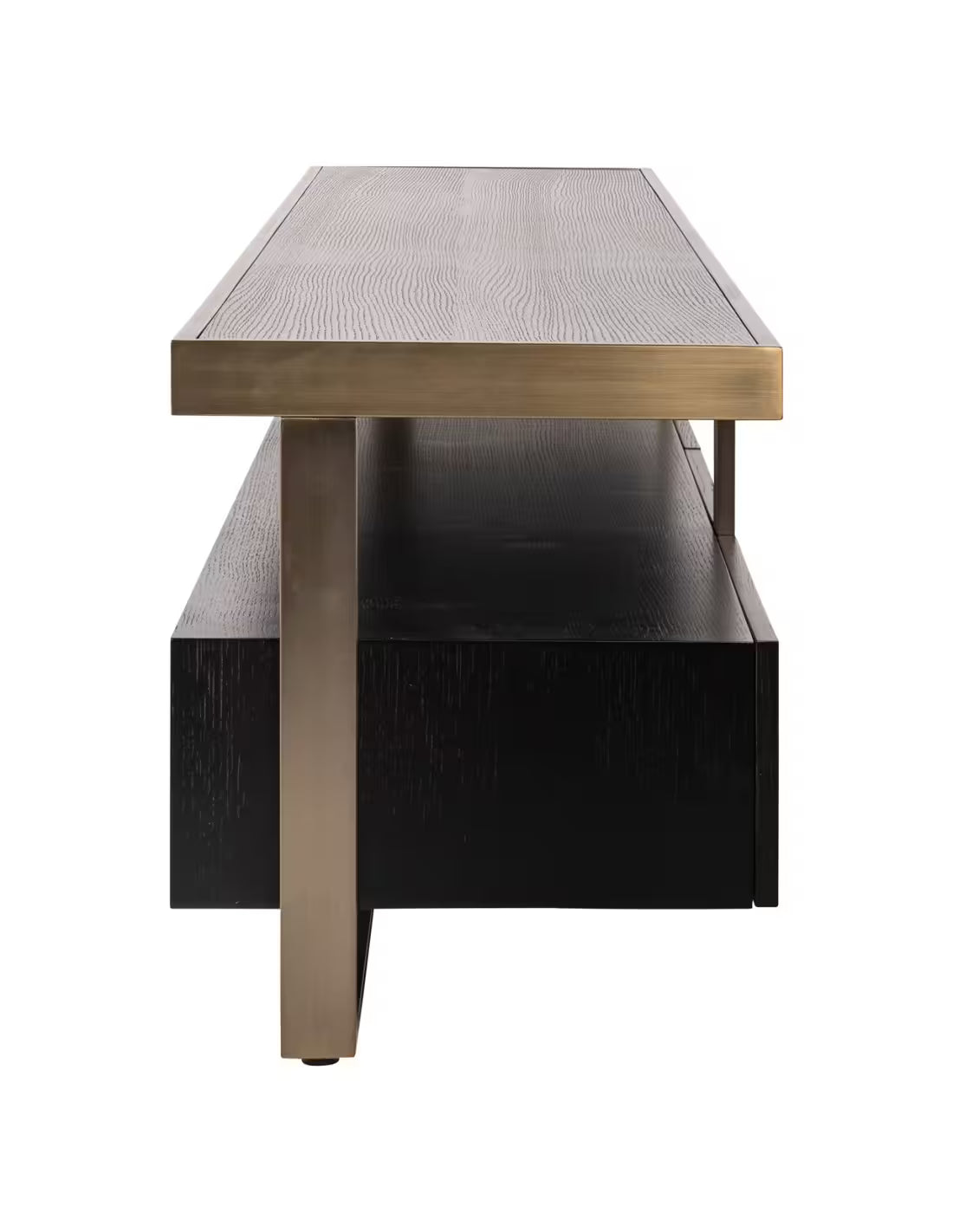 TV cabinet gold black, TV cabinet black, lowboard black gold, width 220 cm