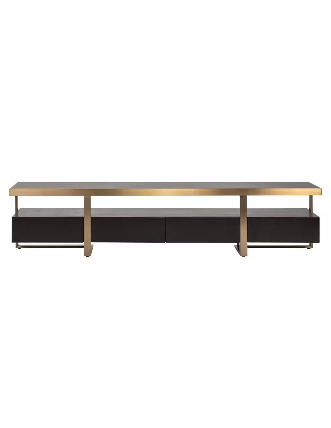 TV cabinet gold black, TV cabinet black, lowboard black gold, width 220 cm