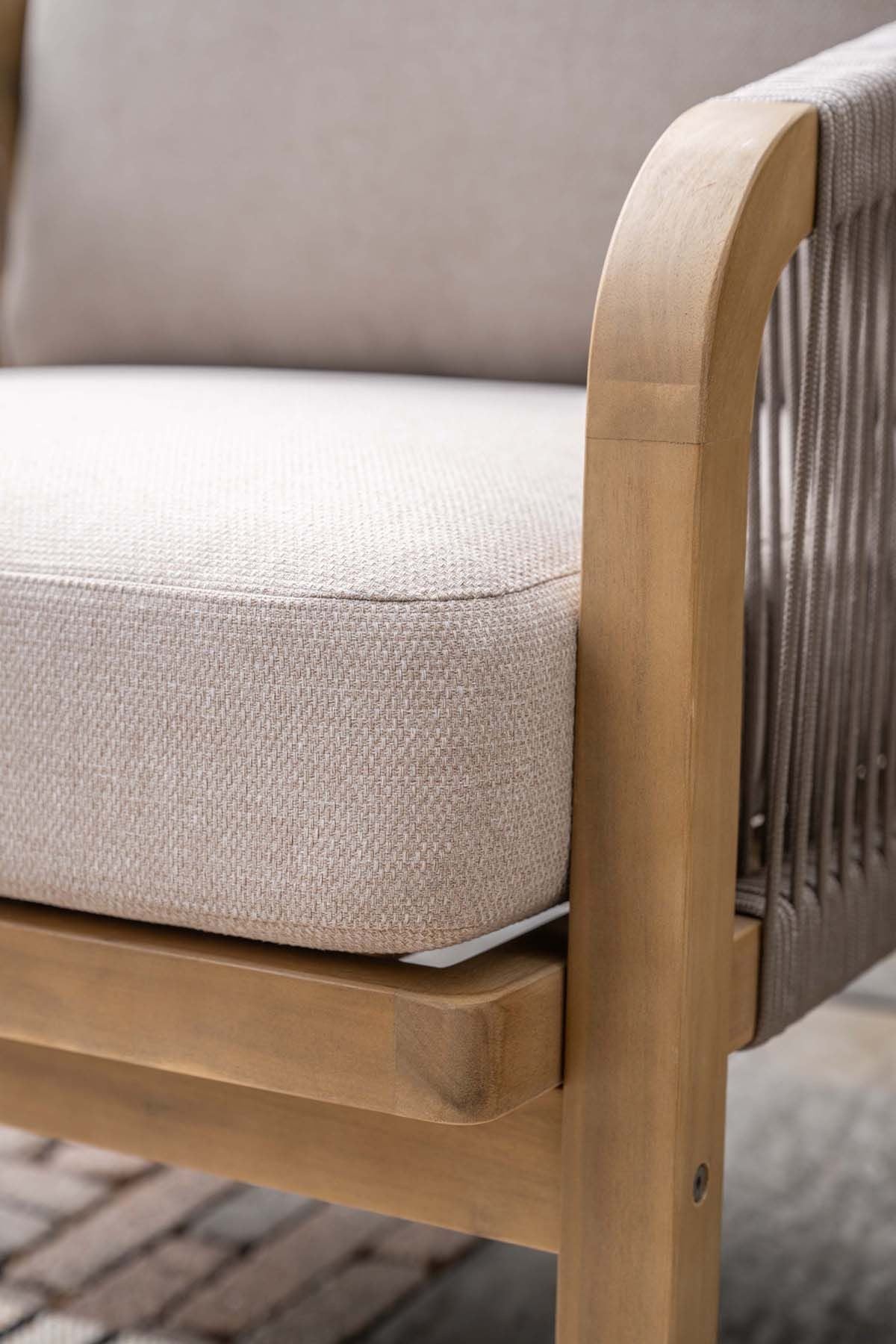 Gartensofa taupe 4-teilig, Gartensessel Holz taupe, Gartensitzgruppe Holz