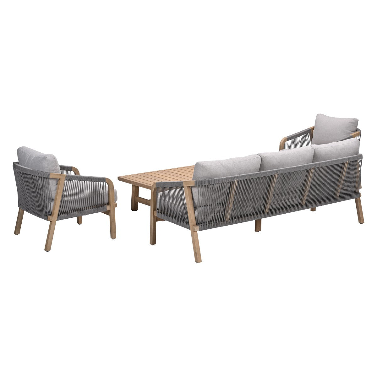 Gartensofa taupe 4-teilig, Gartensessel Holz taupe, Gartensitzgruppe Holz