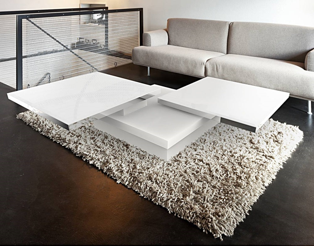 Couchtisch weiß, Couchtisch Glas, Glastisch weiß, Maße 90x60 cm