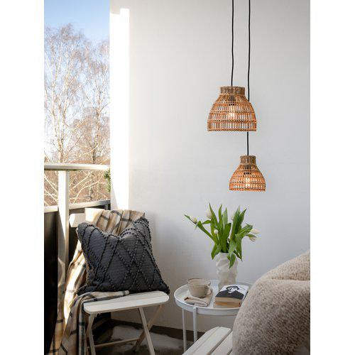 Hängelampe geflochtenes Rattan, Pendelleuchte Rattan, Durchmesser 27 cm