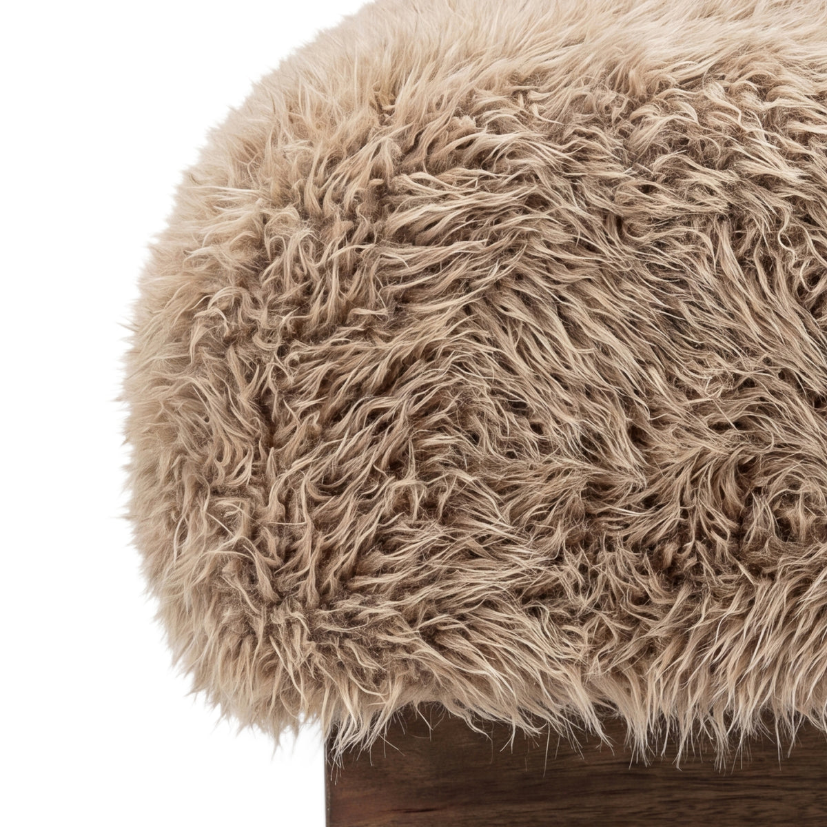 Sitzbank braun Felloptik, Bettbank braun Schaffelloptik, Bank braun Schafsfell-Optik, Länge 140 cm