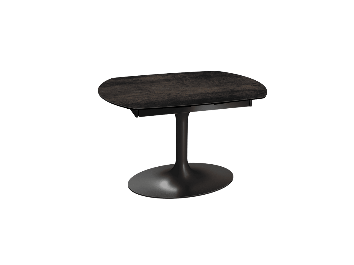 Esstisch braun Keramik, Tisch Keramik Tischplatte braun ausziehbar, Ausziehtisch Keramikplatte, Länge 120-180 cm