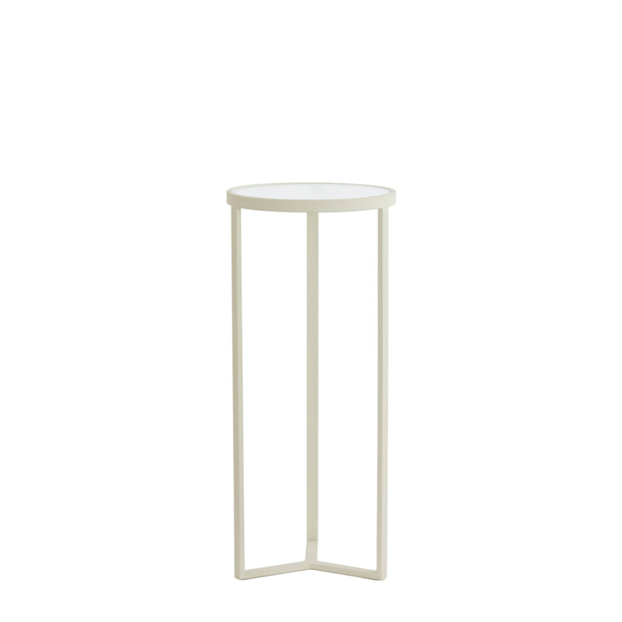Dekosäule creme-weiß Metall, Säule rund Metall weiß, Höhe 81 cm