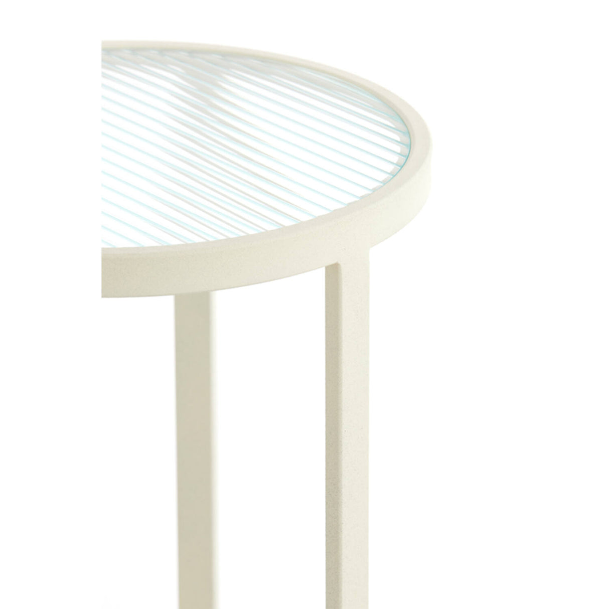 Dekosäule creme-weiß Metall, Säule rund Metall weiß, Höhe 81 cm