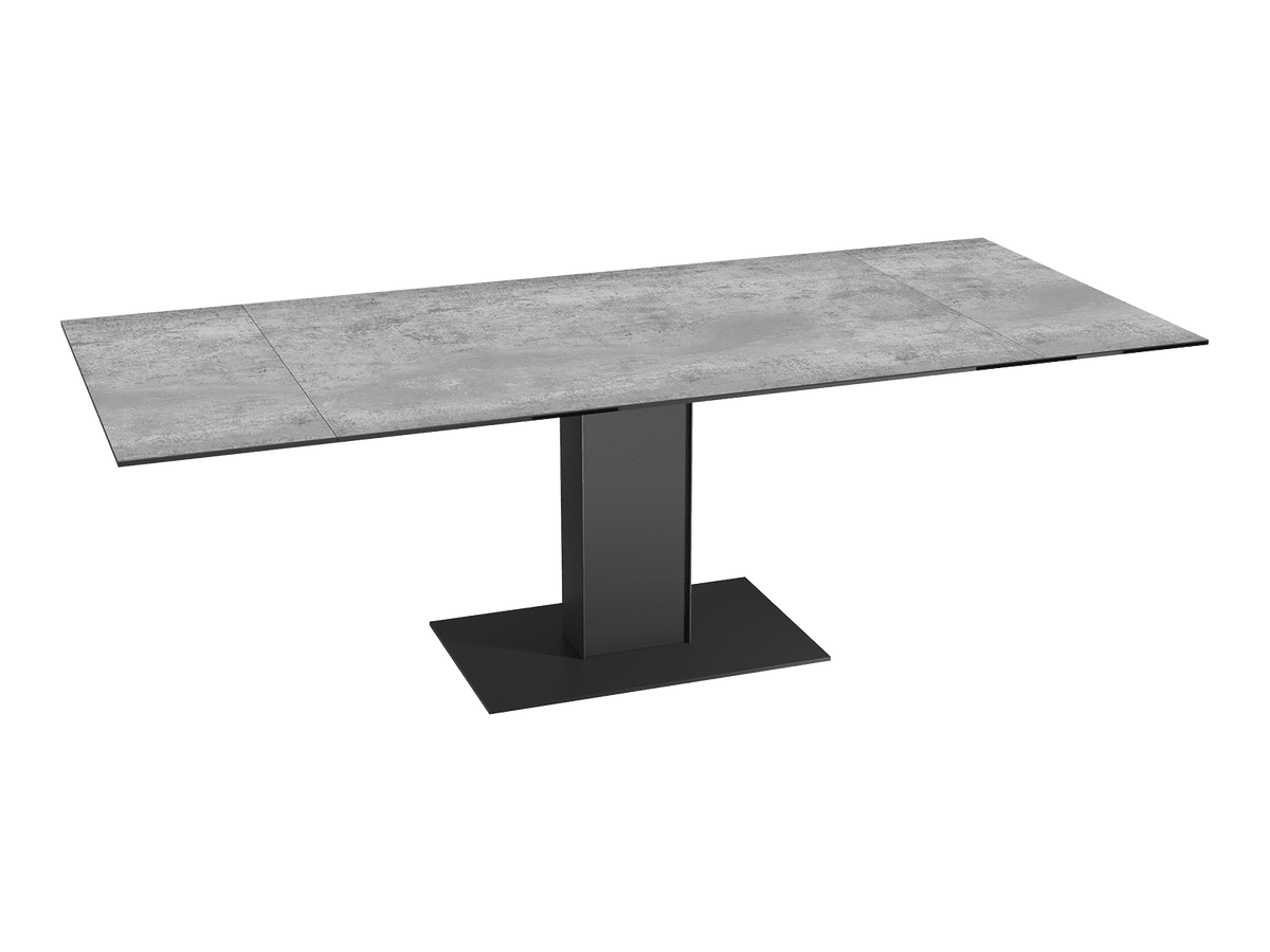 Esstisch Zementgrau Keramik, Tisch ausziehbar Keramik, Esstisch grau ausziehbar, Länge 150-230 cm