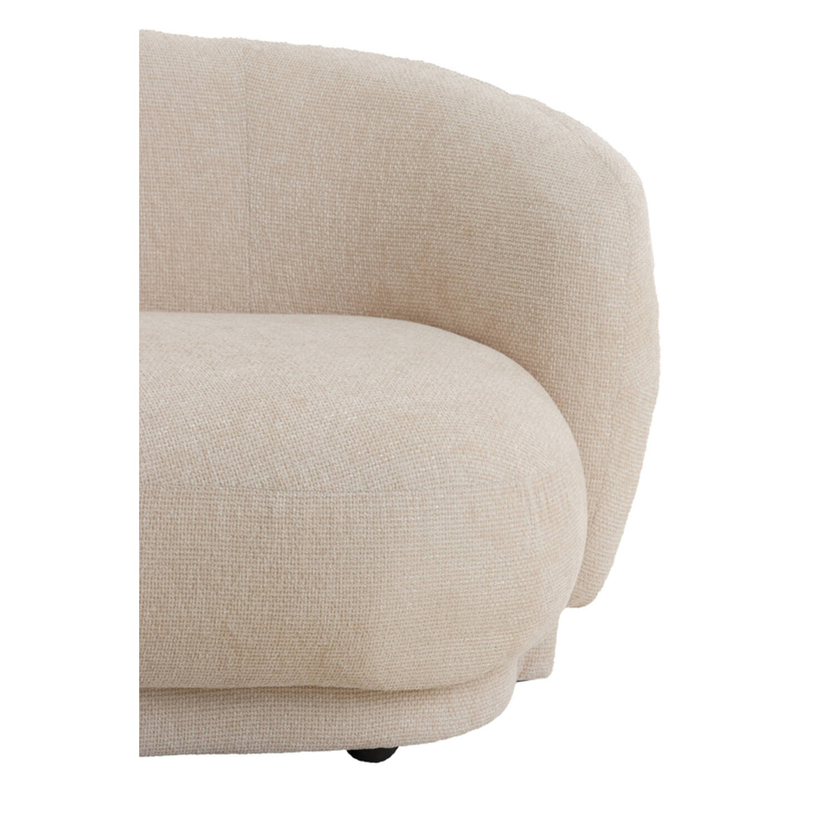 Sofa halbrund creme, 2 Sitzer halbrundes Sofa creme, Länge 191 cm