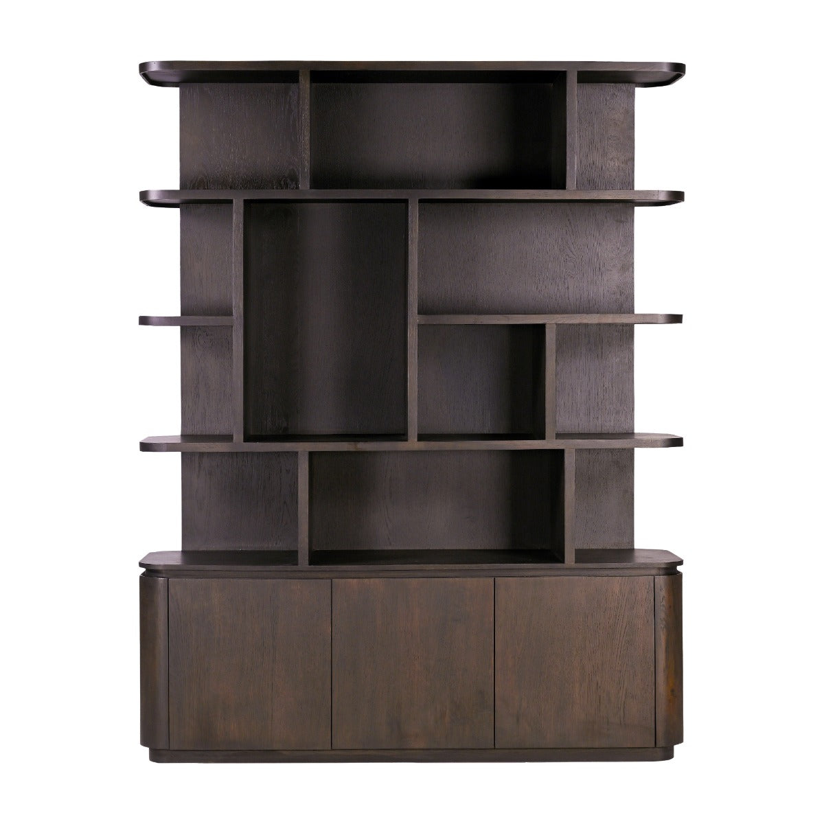 Bücherschrank braun, Regal braun, Wohnzimmerschrank braun Eiche furniert. Breite 170 cm