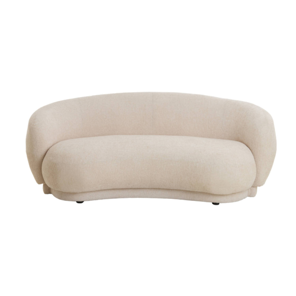 Sofa halbrund creme, 2 Sitzer halbrundes Sofa creme, Länge 191 cm