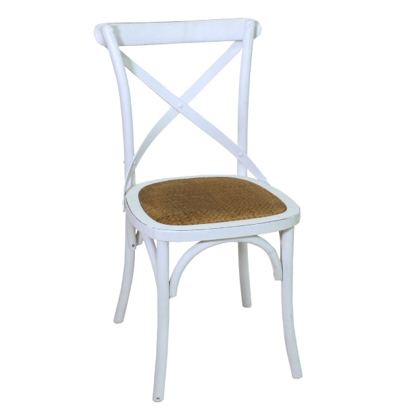 White country-style chair, rattan country-style chair, country-style chair white