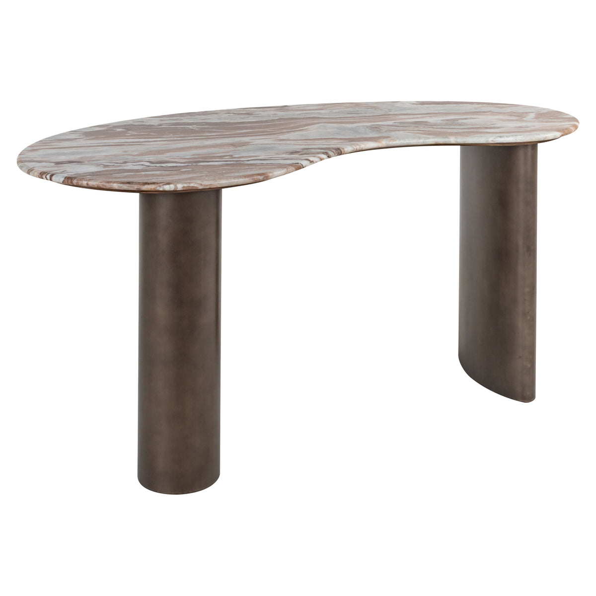 Schreibtisch halbrund Marmor, Schreibtisch Marmor-Metall, Länge 160 cm