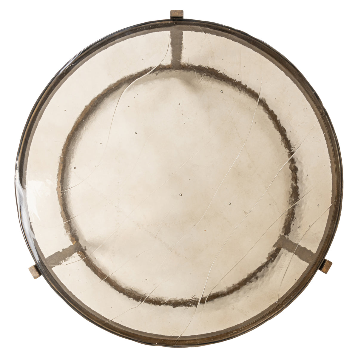 Couchtisch Glas rund, runder Couchtisch Metall-Glas, Durchmesser 82 cm
