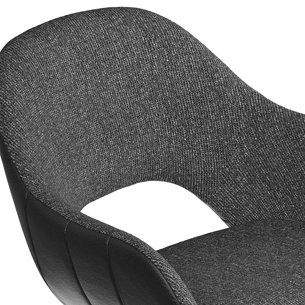 Armlehnenstuhl schwarz-grau, Esszimmerstuhl schwarz-grau, Stuhl grau