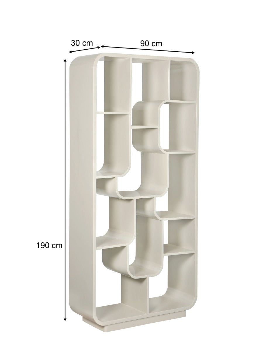 Bücherregal weiß, Regal weiß Holz massiv, Breite 90 cm