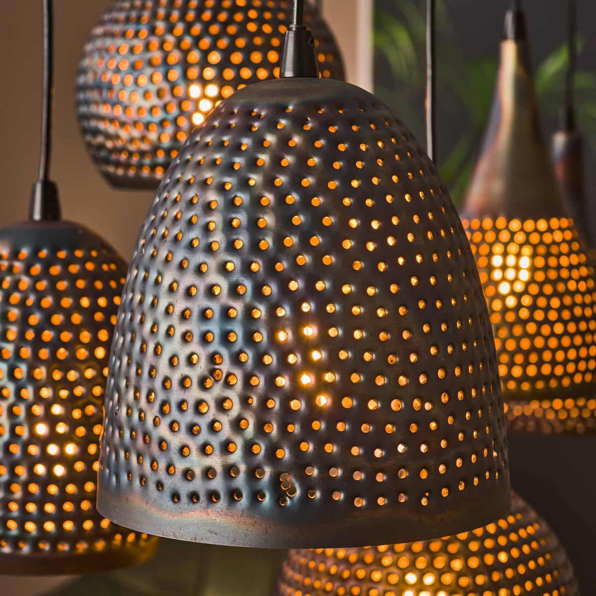 Pendelleuchte Metall Industriedesign, Hängelampe Metall, Breite 90 cm
