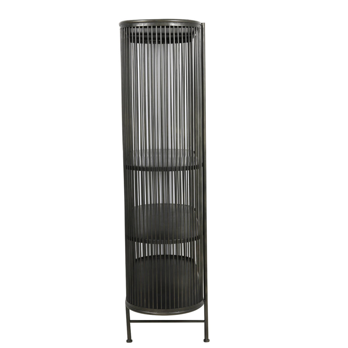 Black metal shelf, industrial design metal bookcase, metal shelving unit, width 119cm