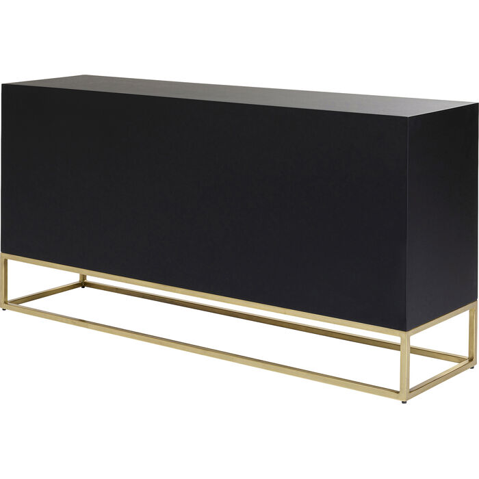 Sideboard weiß-schwarz-Gold, Anrichte Gold schwarz, Breite 160 cm