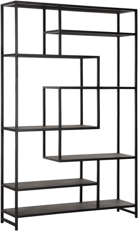 Industrial Shelf, Bookshelf Metal Wood, Width 80 cm