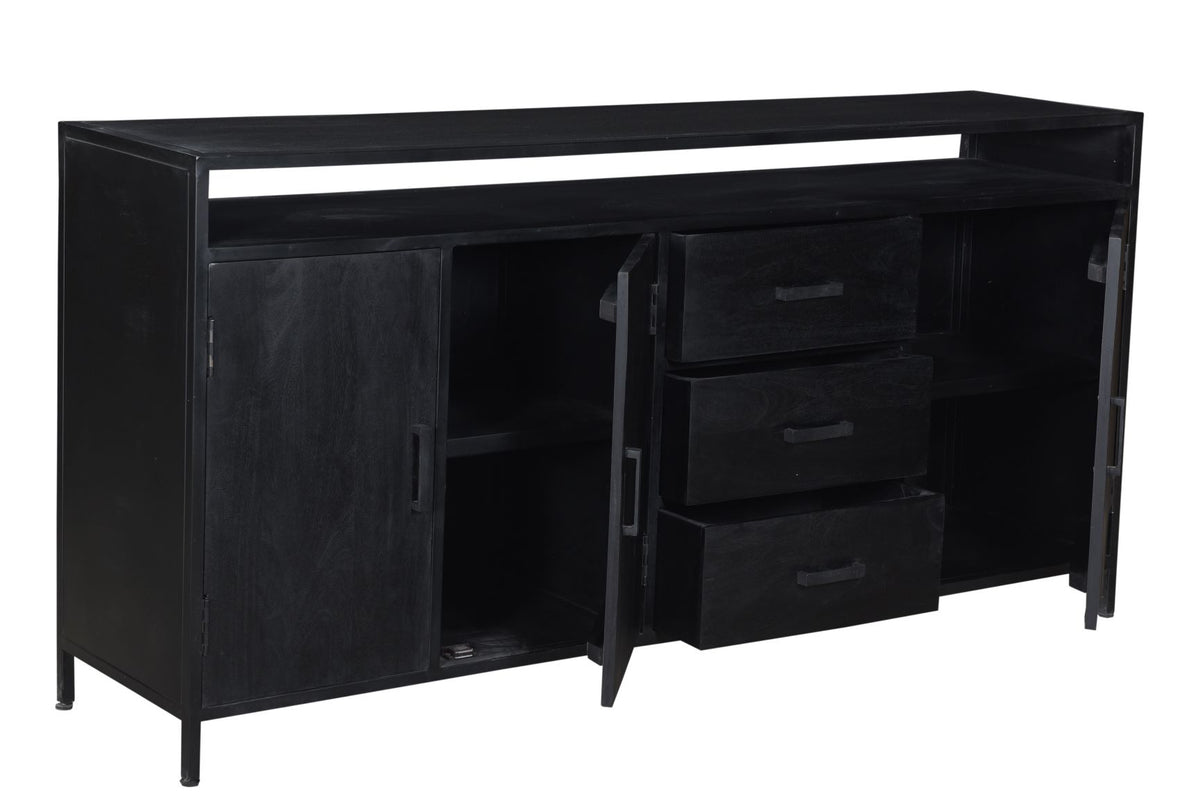 Sideboard black, Buffet black, Cabinet black, Width 180 cm