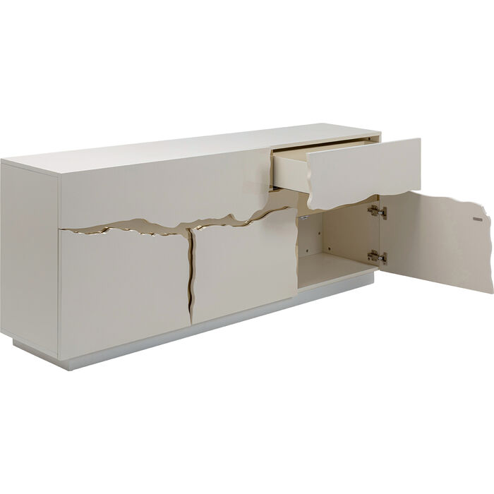 Sideboard weiß-creme, Anrichte weiß, Breite 180 cm
