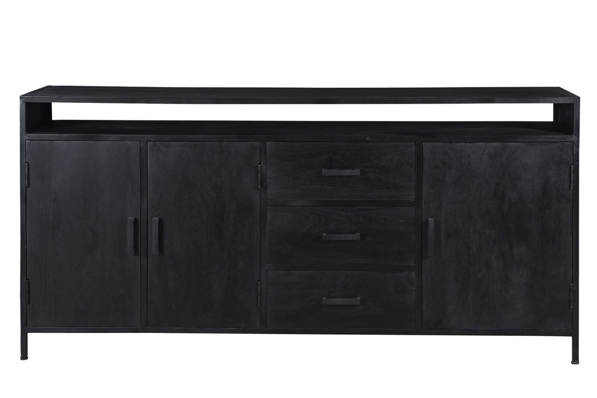 Sideboard black, Buffet black, Cabinet black, Width 180 cm